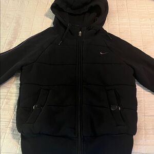 Nike Navy Hooded Seeatshirt Jacket with Purple Swoosh Accent